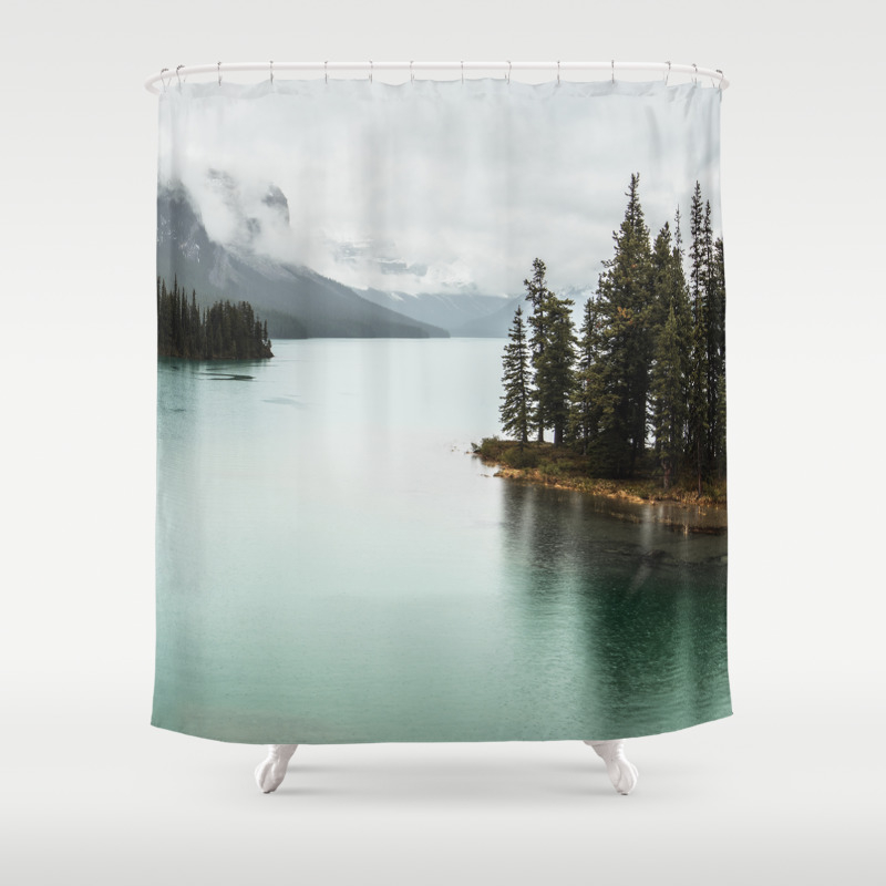 Landscape Photography Maligne Lake, Landscape Shower Curtains