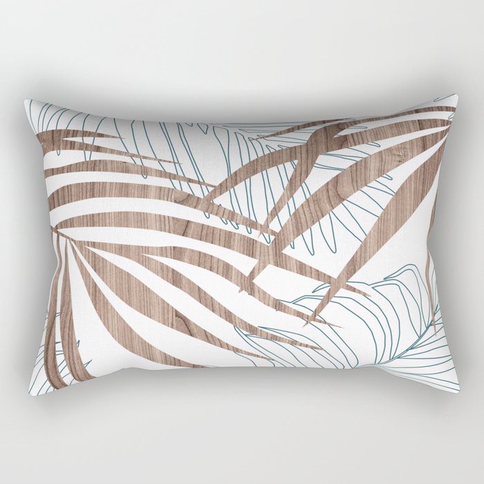 Palm Blue Rectangular Pillow