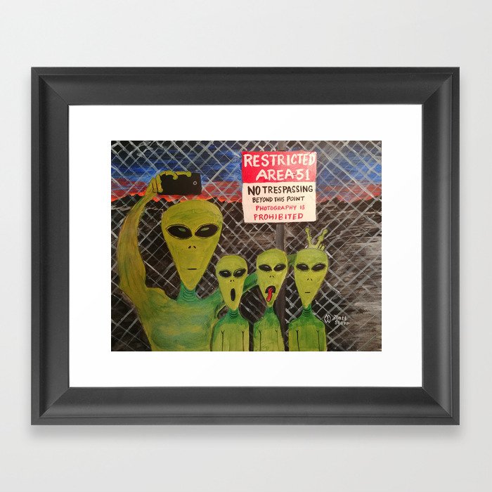 Out of This World Selfie Framed Art Print