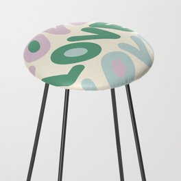 Abstraction_LOVE_TYPOGRAPHY_SMOOTH_WAVE_POP_ART_0317A Counter Stool