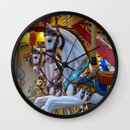 Vintage Carousel Horses Wall Clock