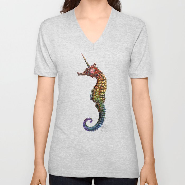 Magical Seahorse V Neck T Shirt