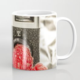 Raspberry Rollei Coffee Mug | Macro, Raspberry, Film, Stilllife, Compact, Classic, Camera, Rollei, Photo, Fruit 