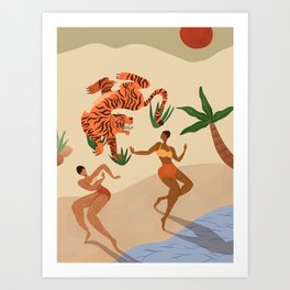 Dancing with Tiger Art Print