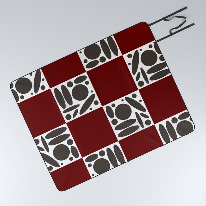Geometric modern shapes checkerboard 8 Picnic Blanket