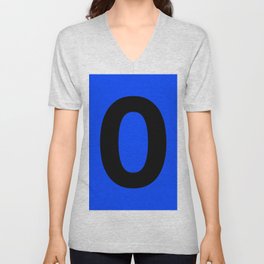 Number 0 (Black & Blue) V Neck T Shirt