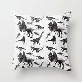 Vintage Dinosaurs Pattern Throw Pillow