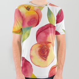 peache fruit pattern All Over Graphic Tee