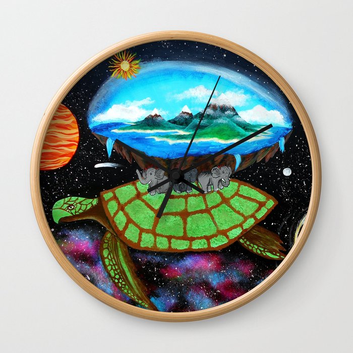 Cosmic Turtle Journey Through Space Wall Clock