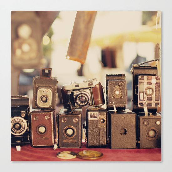 Old Cameras (Vintage and Retro Film Cameras Collection) Canvas Print