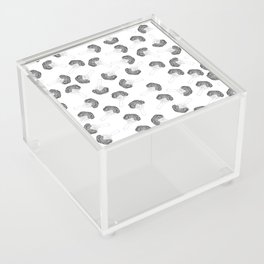 Black and White Broccoli Pattern Illustration Acrylic Box