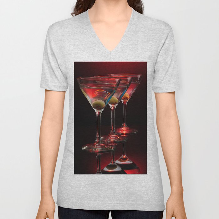 Red hot martinis. V Neck T Shirt