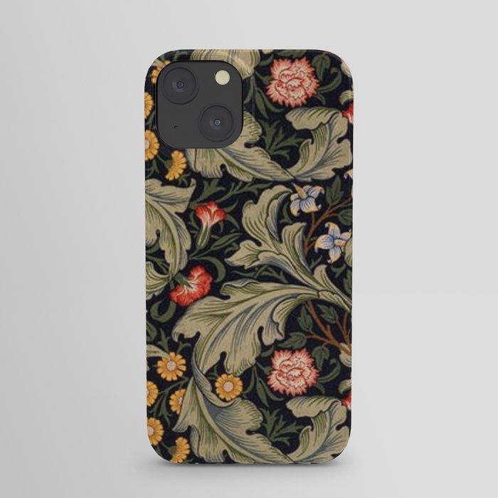 William Morris Laurel Multi-Colored Floral Textile Pattern Sunflower, Aster, Dahlia iPhone Case