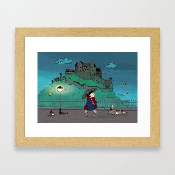 Walk with the hedgehogs in Edinburgh Framed Art Print