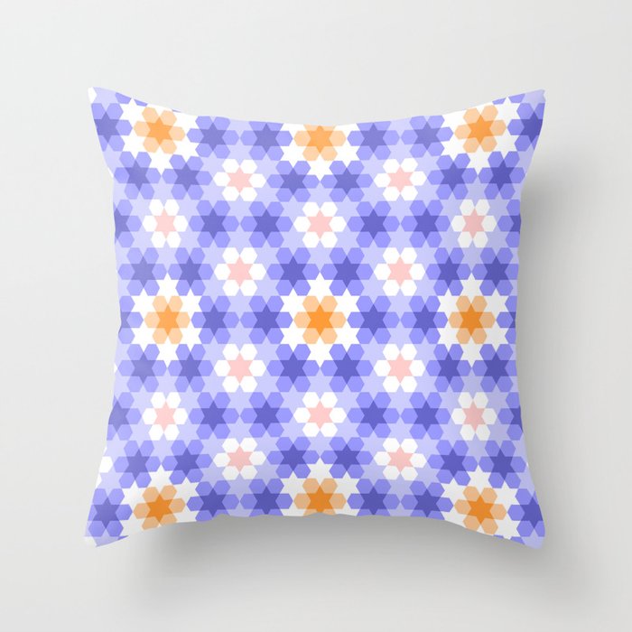 Stars and hexagons Throw Pillow