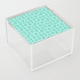 Seafoam and Black Gems Pattern Acrylic Box