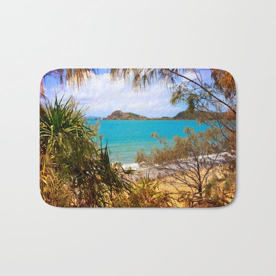 Idyllic Coastal View Bath Mat