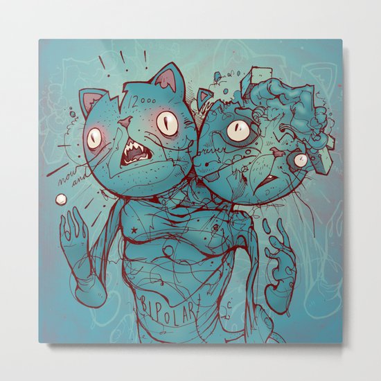 Bipolar Cats Metal Print