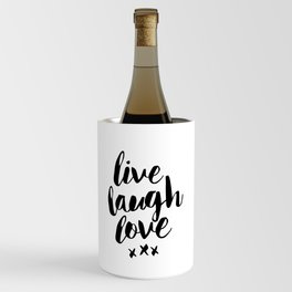 Live Laugh Love black and white wall hangings typography design home wall decor bedroom Wine Chiller
