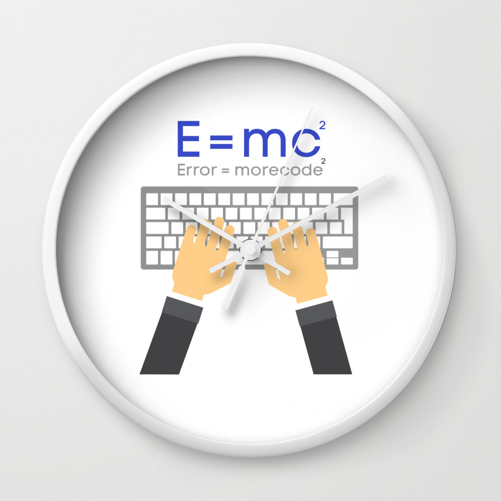E Mc Programmer Joke Shirt Wall Clock By Mangobanana Society6