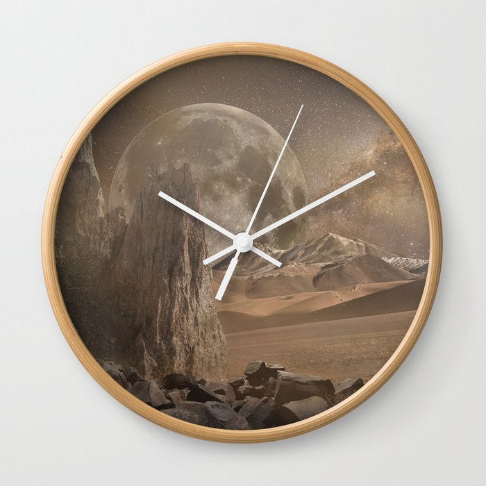Mars Fantasy Landscape Wall Clock
