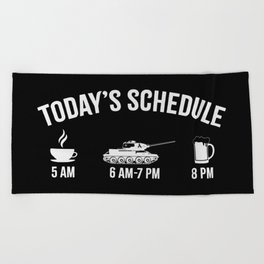 Coffee Tank Beer Funny Military Video Gamer Beach Towel