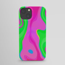Neon Swirl Pattern - Pink and Lime iPhone Case
