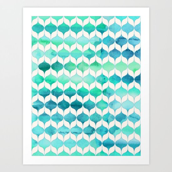 Ocean Rhythms and Mermaid's Tails Art Print