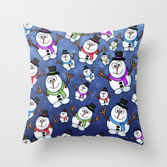 Frosties The Snowmen. Throw Pillow