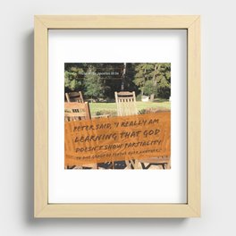 God Doesn't Show Partiality - Verse Image from Acts of the Apostles 10:34 Recessed Framed Print