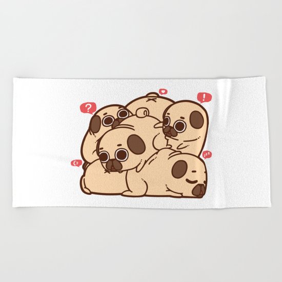 Puglie Grumblie Beach Towel