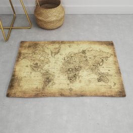 Old World map Area & Throw Rug