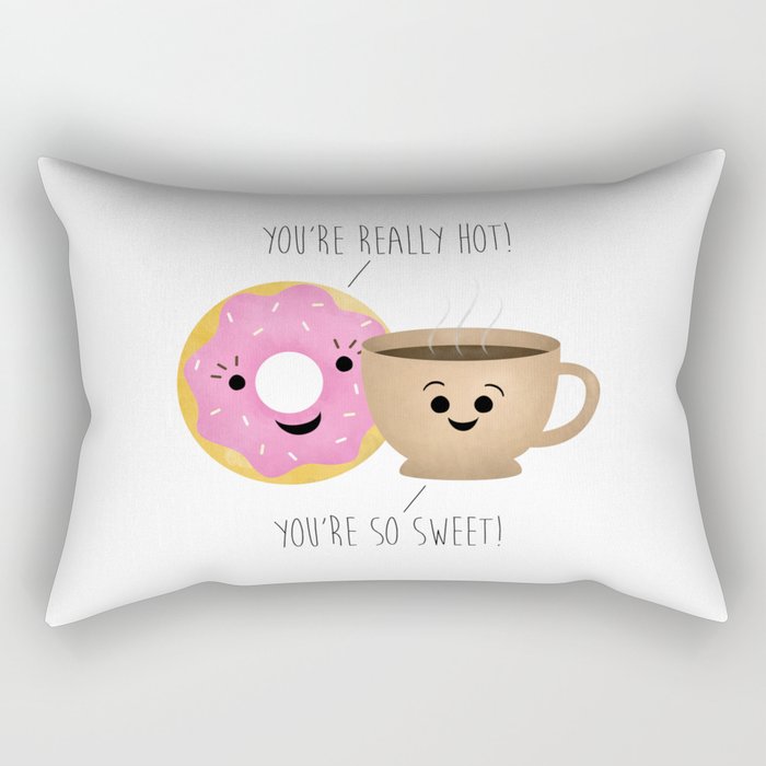 Donut and Coffee  |  Really Hot and So Sweet Rectangular Pillow