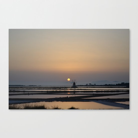 windmill at sunset Canvas Print