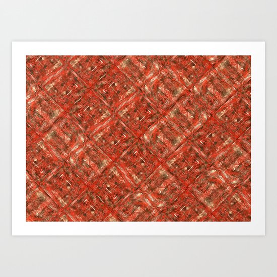 RedSquaresDiag Art Print