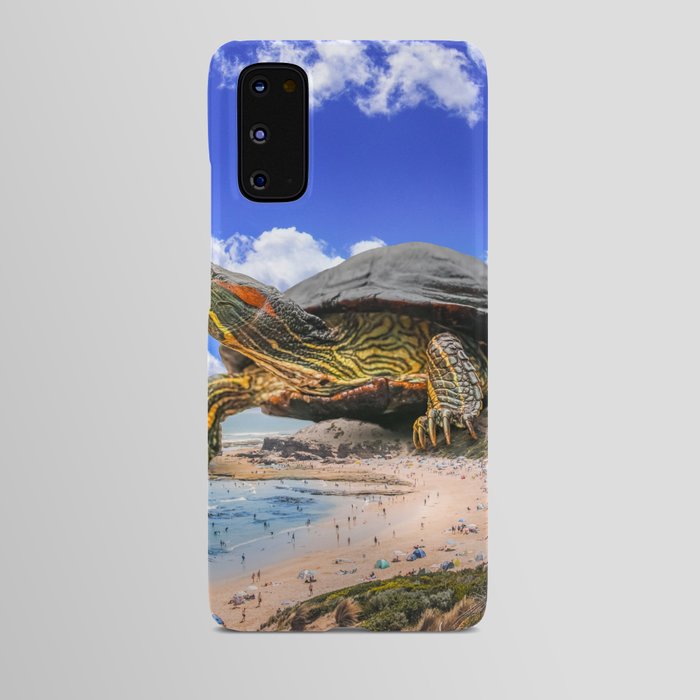 Giant Turtle Visits the Beach Android Case
