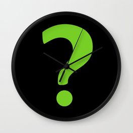 Enigma - green question mark Wall Clock
