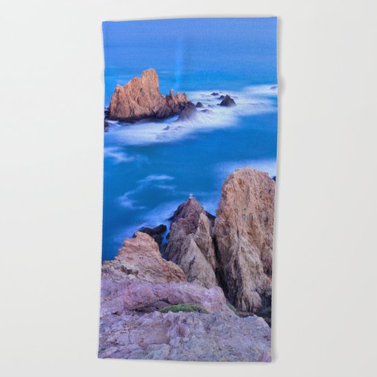 "Sirenas azules. Blue mermaids" Beach Towel