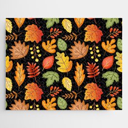 Thanksgiving Day Pattern - Autumn Fall Pattern Jigsaw Puzzle