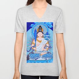 Bodhisattva Akasagarbha Buddhist Painting Thangka V Neck T Shirt