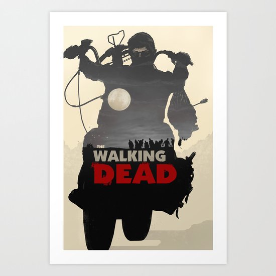 Daryl Dixon - Black and White Art Print