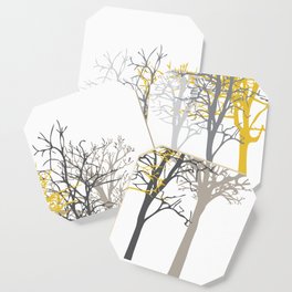 Trees yellow grey taupe Coaster