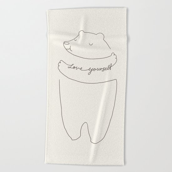 Love Yourself Bear Beach Towel
