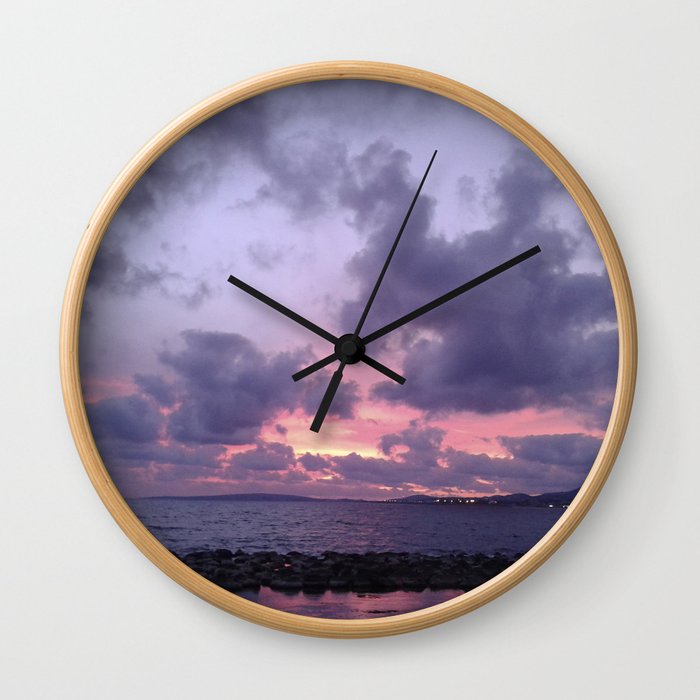 Purple Sunset Wall Clock