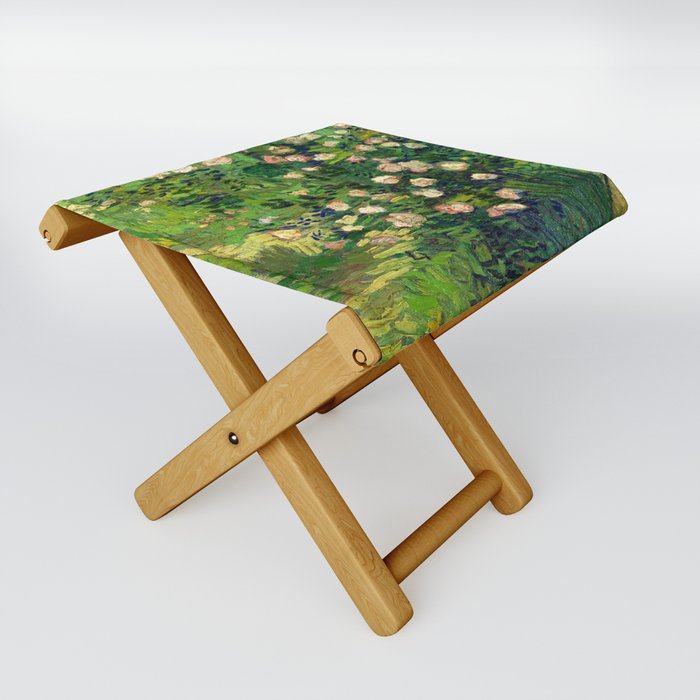 Vincent van Gogh "Roses - Rosebush in Blossom" Folding Stool