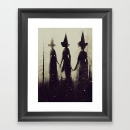 Shadow witches sepia  Framed Art Print
