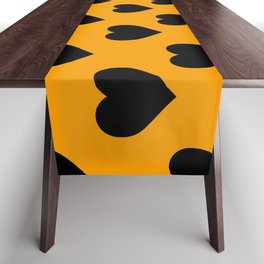 Hearts (Black & Orange Pattern) Table Runner