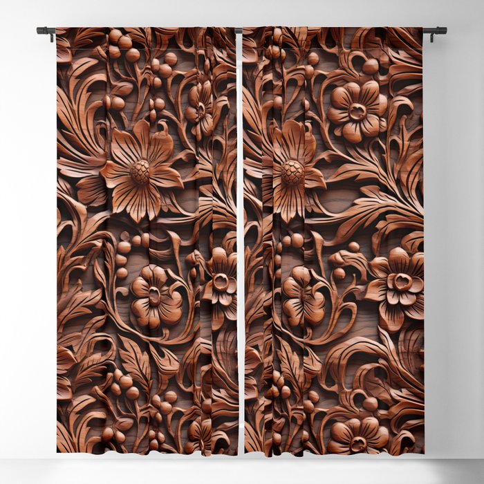 Carved Wood look 15 Blackout Curtain