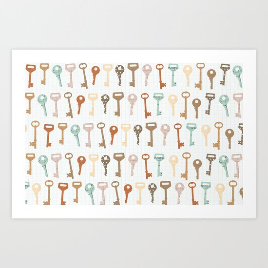keys pattern Art Print