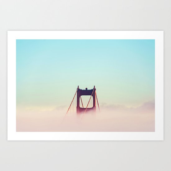 Pastel Sky Bridge New York Art Print